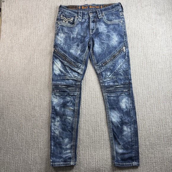 Rock Revival Nels Slim Tapered Jeans Men's Size 32x32 Blue Denim